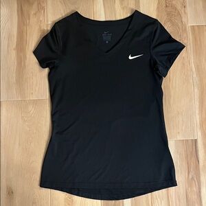 Nike Women's Black Dri-FIT V-Neck Tee